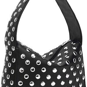 Shoulder Bag Vegan Leather Handbag for Women Y2K Punk Streetwear Purse